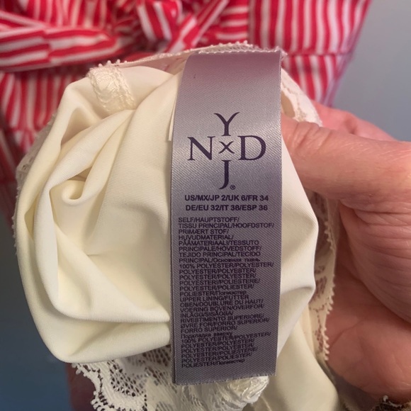 NYDJ Veronica Geo Stripe Wrap Dress Pink Size 2 - Picture 7 of 7